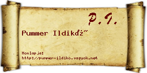 Pummer Ildikó névjegykártya