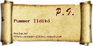 Pummer Ildikó névjegykártya